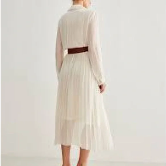 Zara Chiffon Button-Down Midi  Dress M - Picture 2 of 3